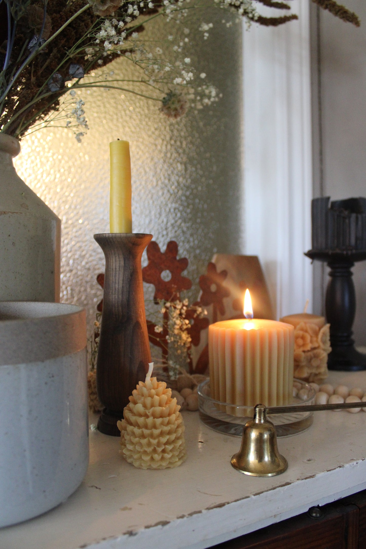 Rustic Pine Cone Candle