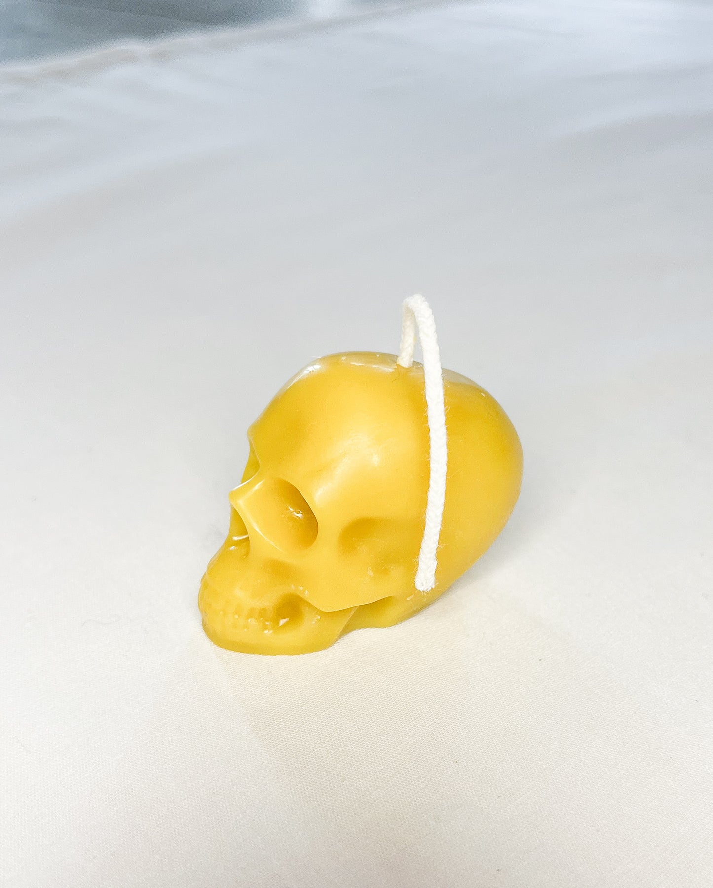 Beeswax Skull Candle