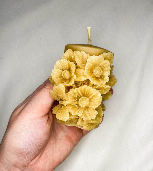 Floral Beeswax Candle