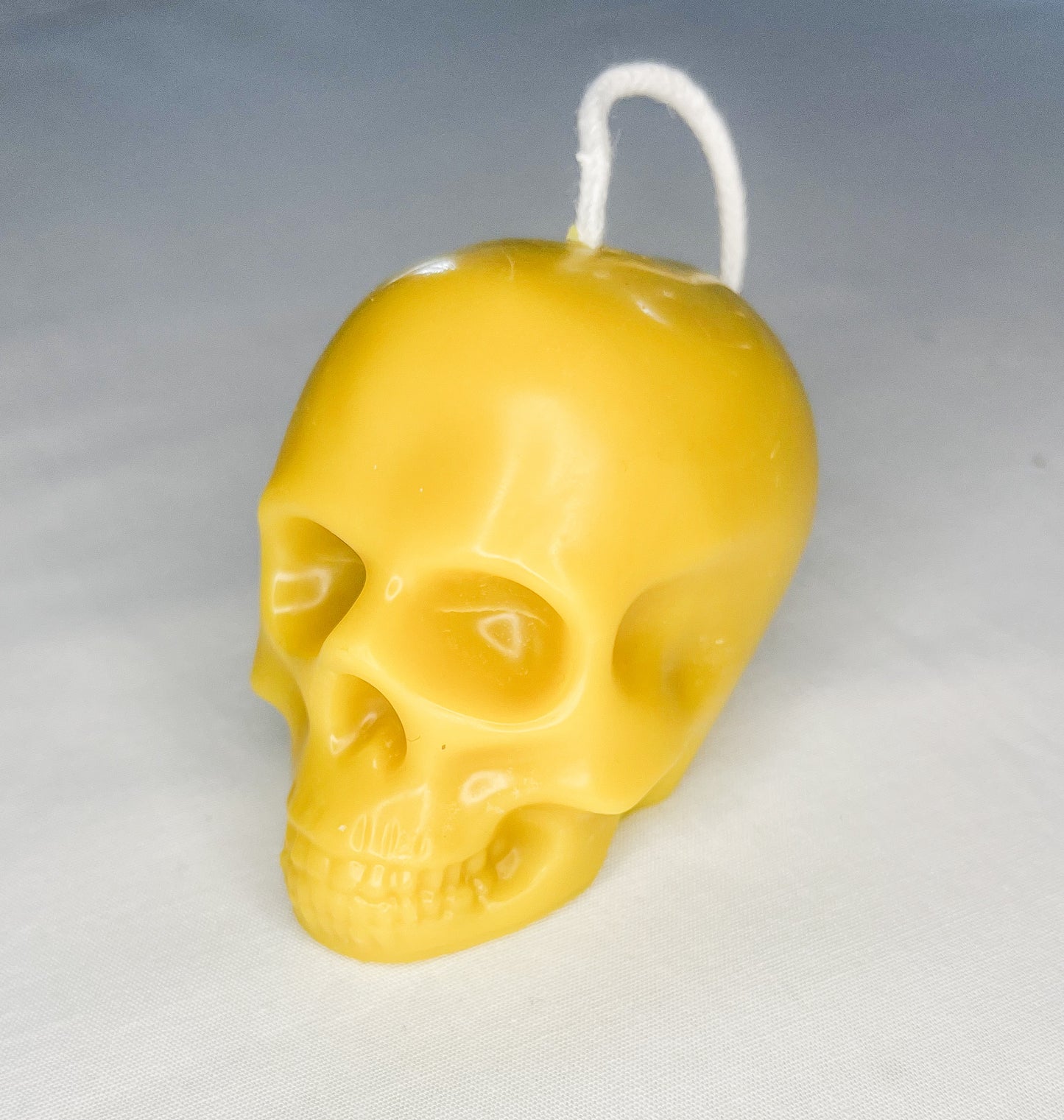 Beeswax Skull Candle