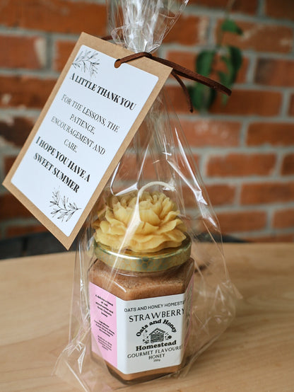 Flower candle & Honey Gift Set